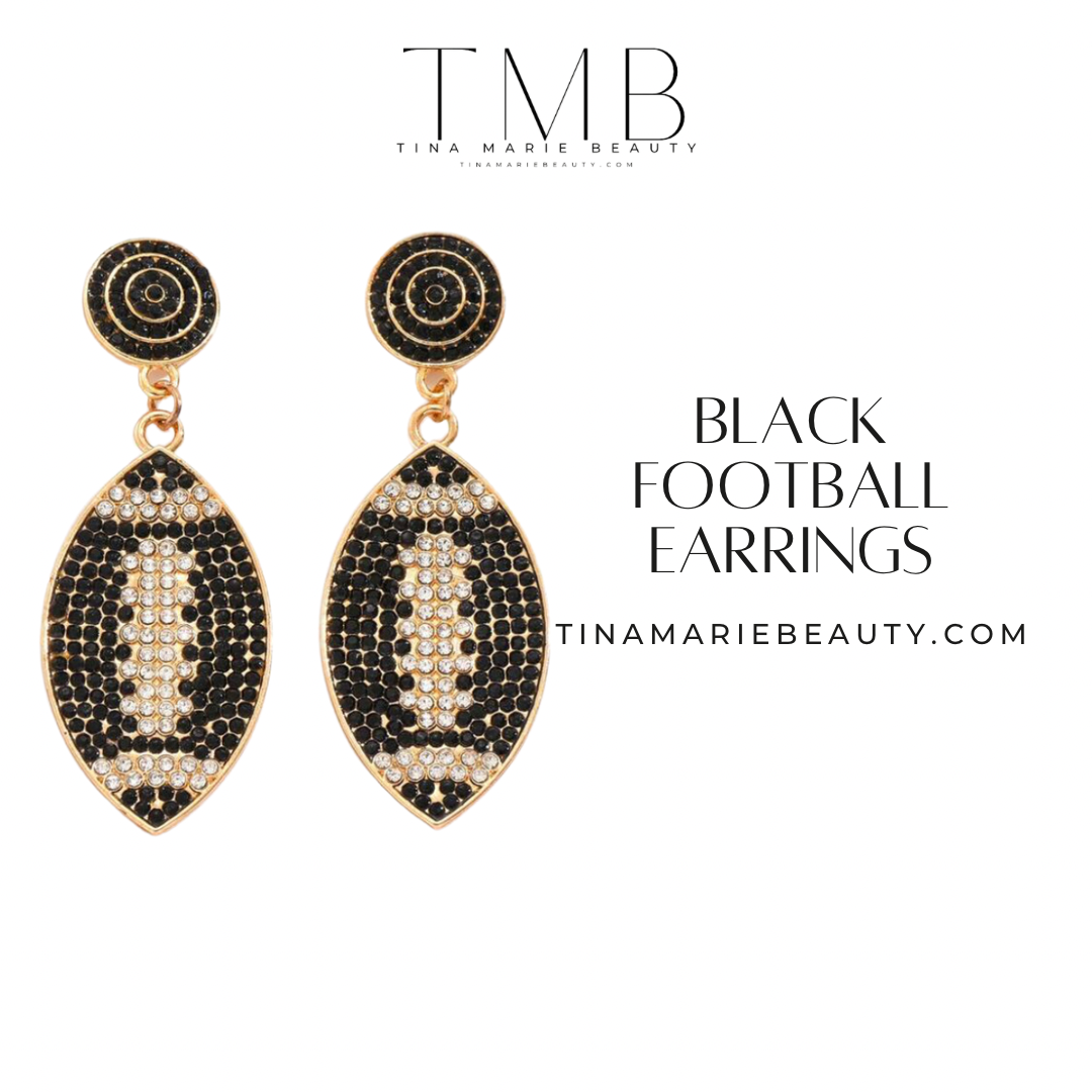 Football Earrings Black