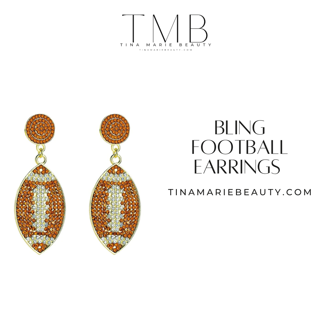 Bling Football Earrings