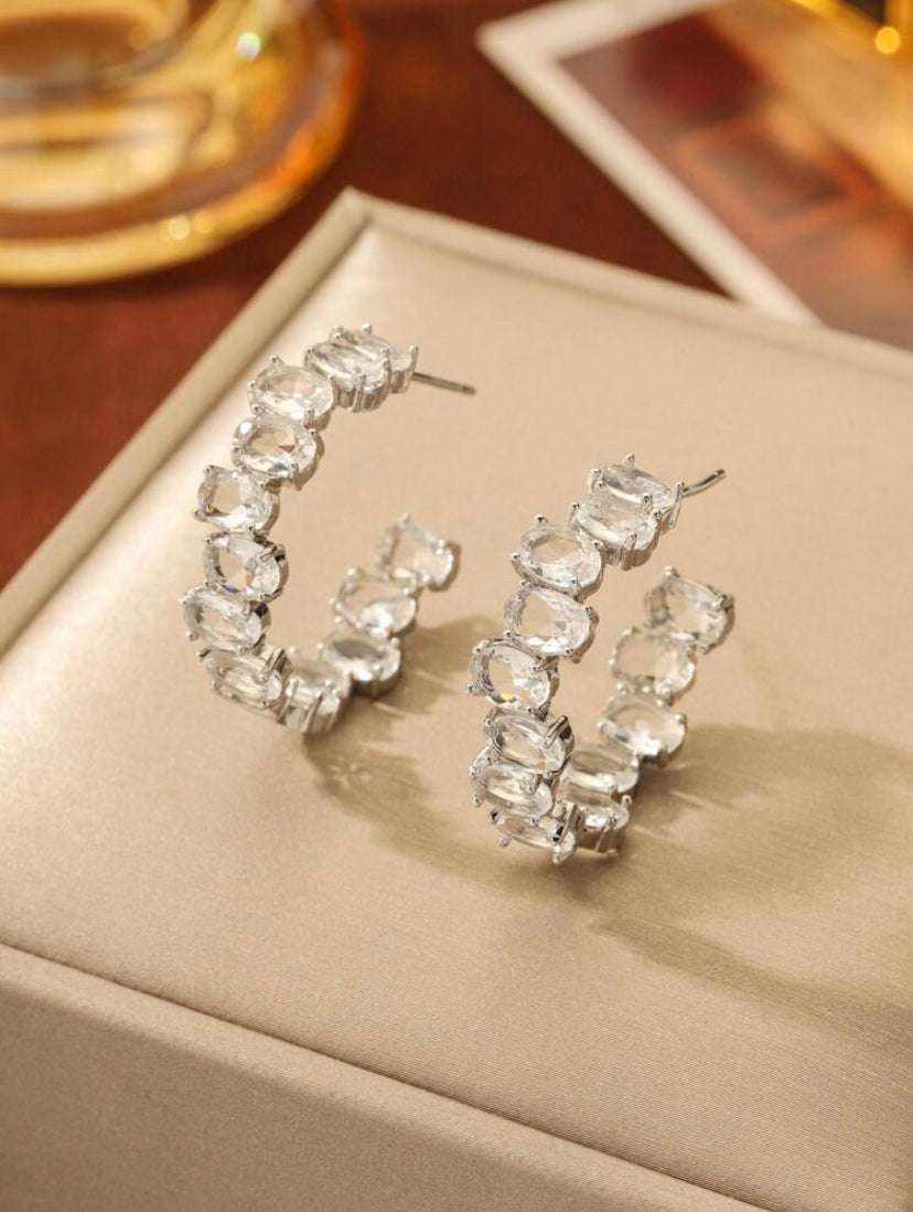 Roxanne silver hoops