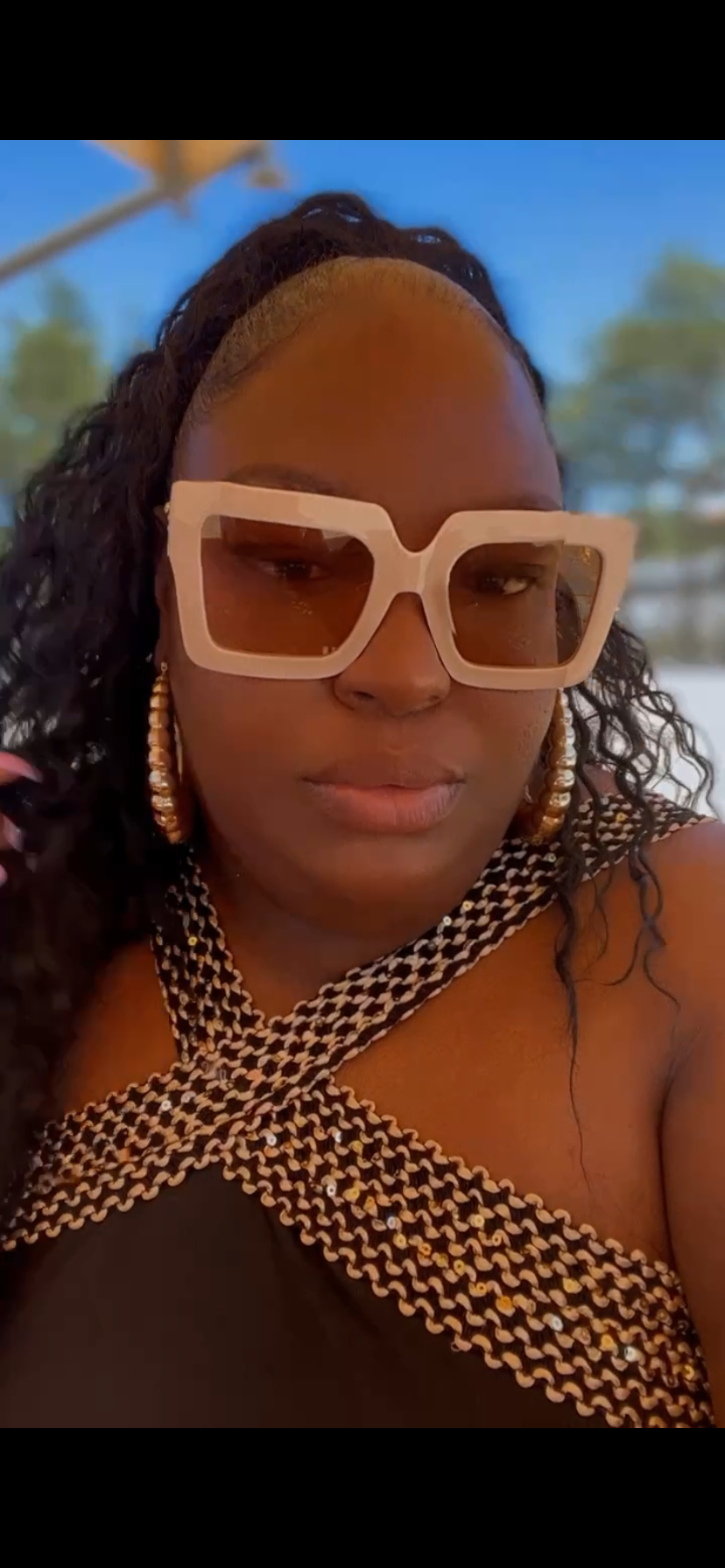 Beige Chain Glam Sunnies