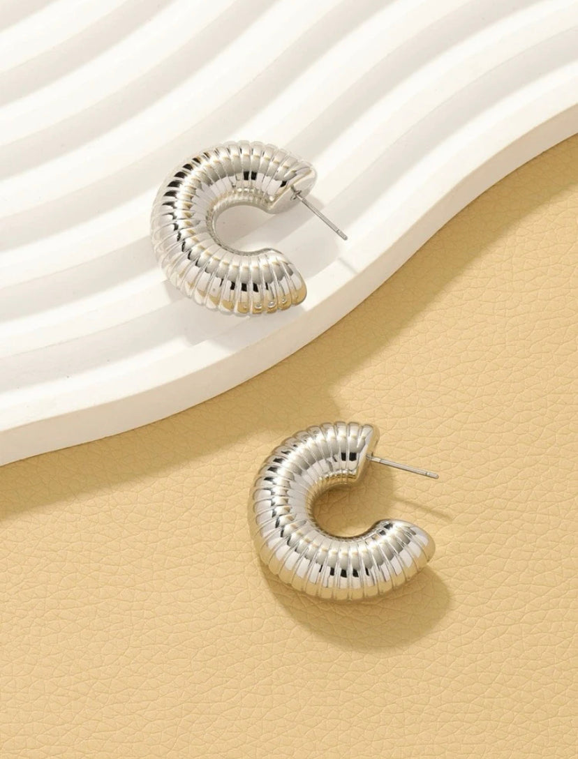 Sapira Silver Hoops